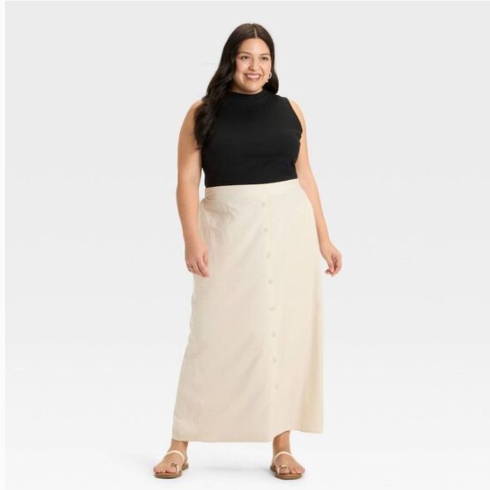Ava & Viv Cream Maxi Skirt